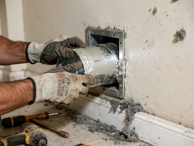 Professional dryer vent repair and installation by Santa Monica Dryer Vent Cleaning in Santa Monica