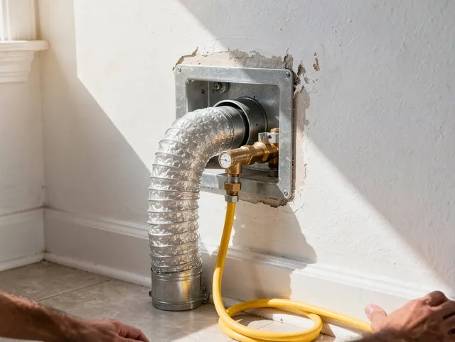 Santa Monica Dryer Vent Cleaning certified technician performing specialized gas dryer vent cleaning in Santa Monica